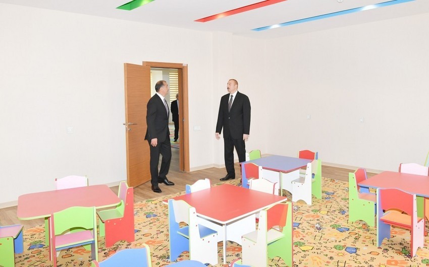 President Ilham Aliyev opens orphanage-kindergarten in Imishli district