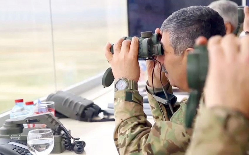 В ходе широкомасштабных учений азербайджанской армии проведен этап боевой стрельбы - ВИДЕО