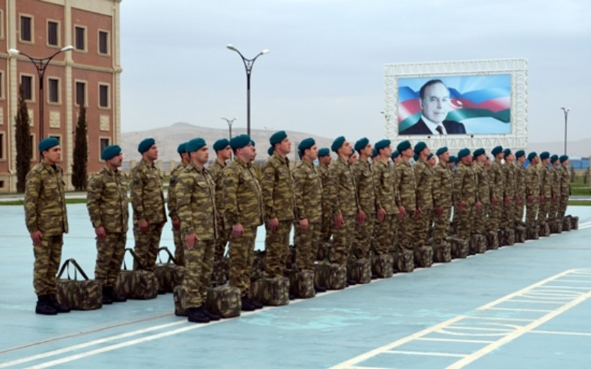 A group of Azerbaijani peacekeepers leave for Afghanistan