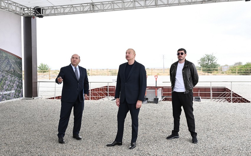 President Ilham Aliyev attended foundation stone laying ceremony for Eyvazkhanbeyli village in Aghdam district