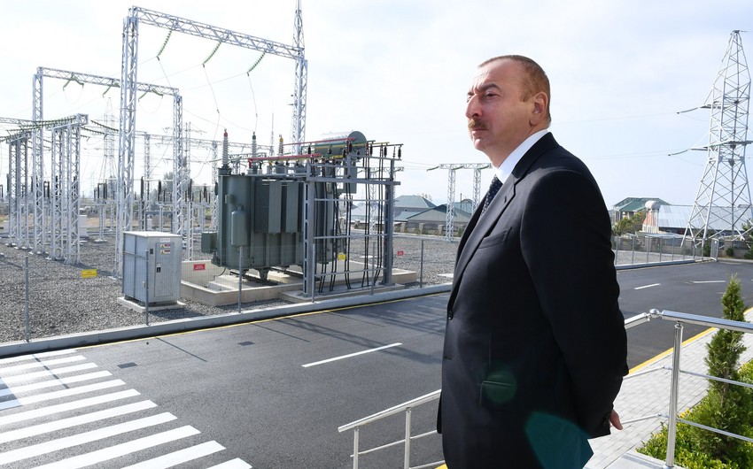 President Ilham Aliyev launched newly renovated “Gabala” power substation