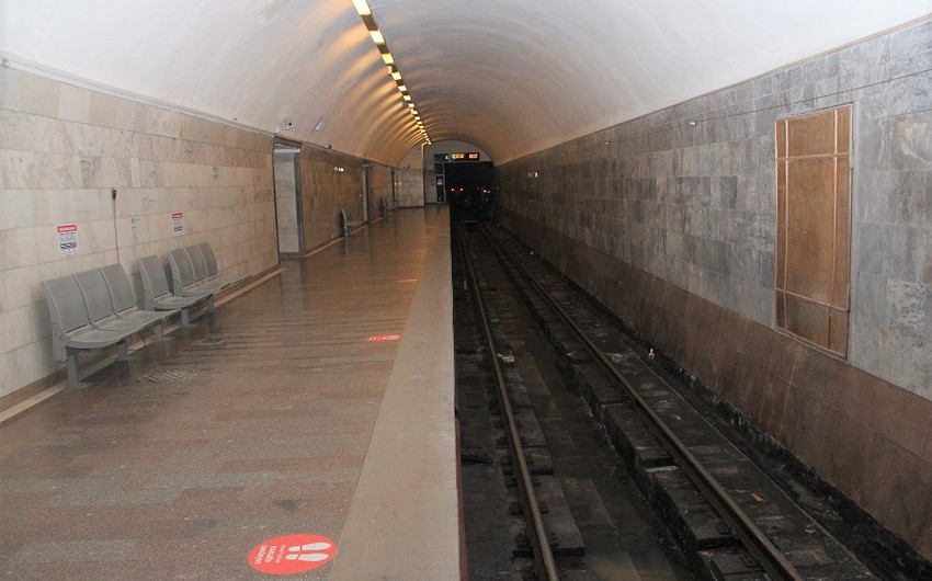 Metronun iki stansiyasını birləşdirən yol təmirə bağlanıb