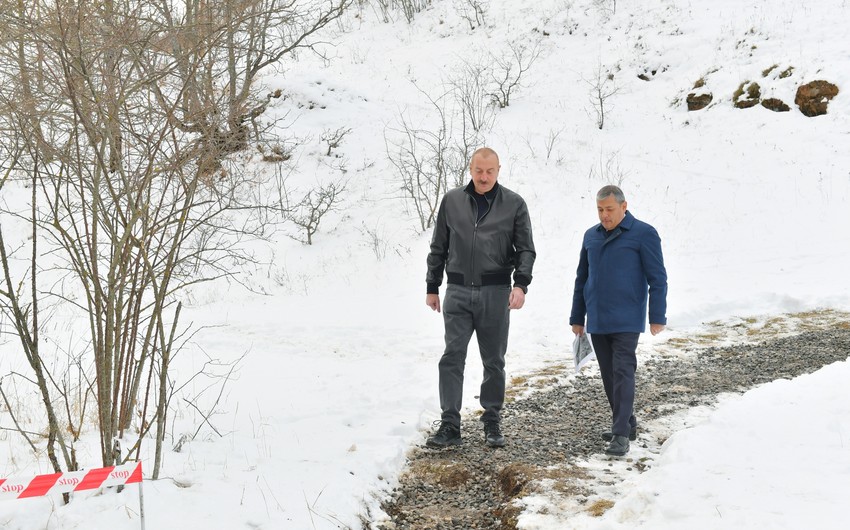 President Ilham Aliyev visits Turshsu Spring in Shusha district