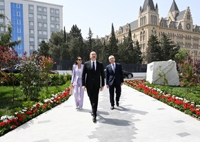Президент и первая леди приняли участие в открытии нового здания Института ботаники в Баку