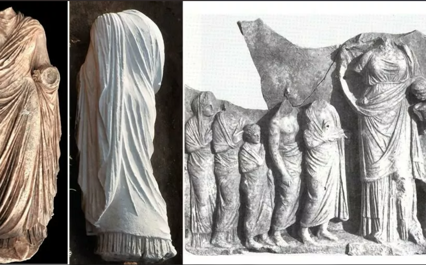 В Греции нашли древнюю статую женщины в тунике