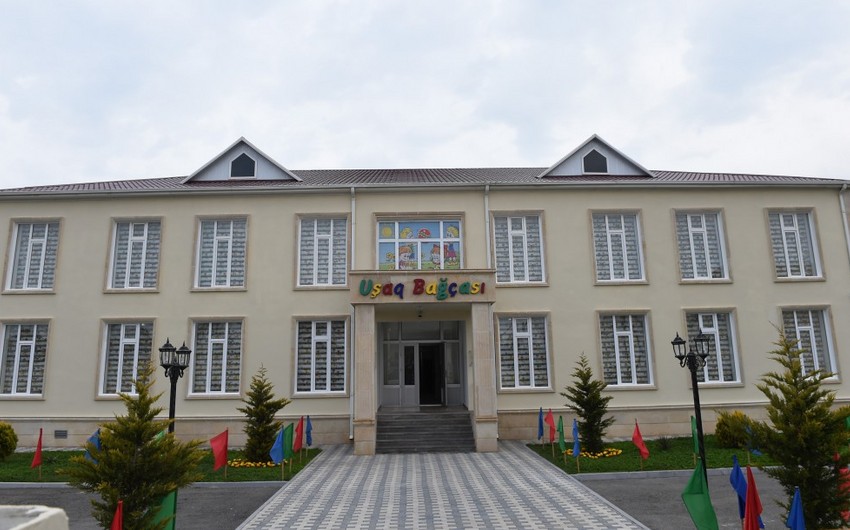 Состоялось открытие яслей-детского сада на 100 мест, построенного в Саатлы Фондом Гейдара Алиева