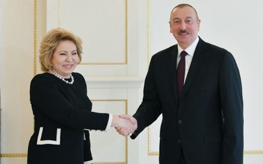 Valentina Matviyenko Prezident İlham Əliyevi təbrik edib