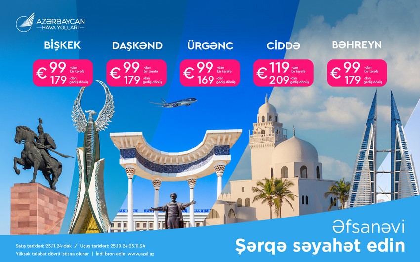 AZAL launches special discount campaign for flights to Central Asia and Middle East