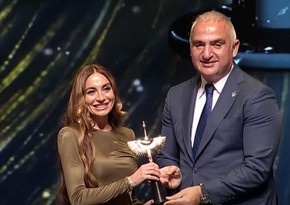 Haber Global prepares footage about awarding prize of International Festival to Arzu Aliyeva