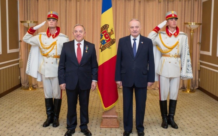 Hülusi Kılıç Moldova dövlət başçısının qəbuluna Azərbaycan Prezidentinin təqdim etdiyi orden ilə gedib
