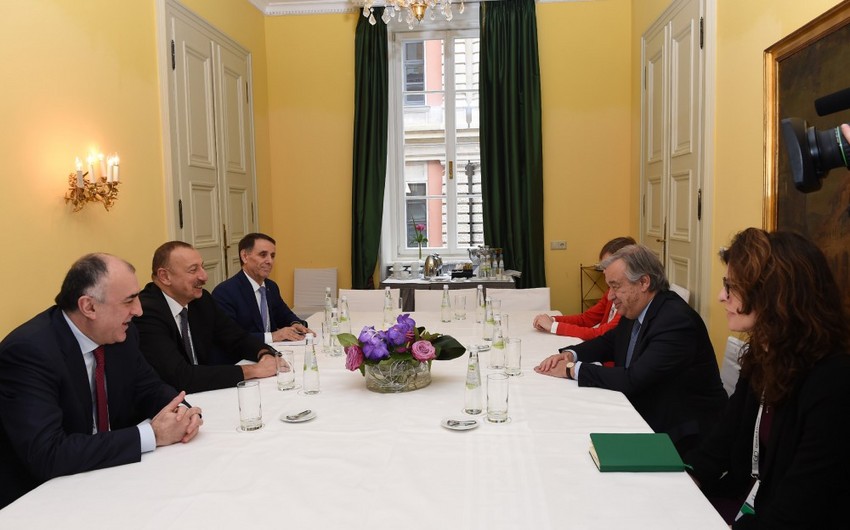 Prezident İlham Əliyev Münxendə BMT-nin baş katibi Antonio Quterreş ilə görüşüb - YENİLƏNİB