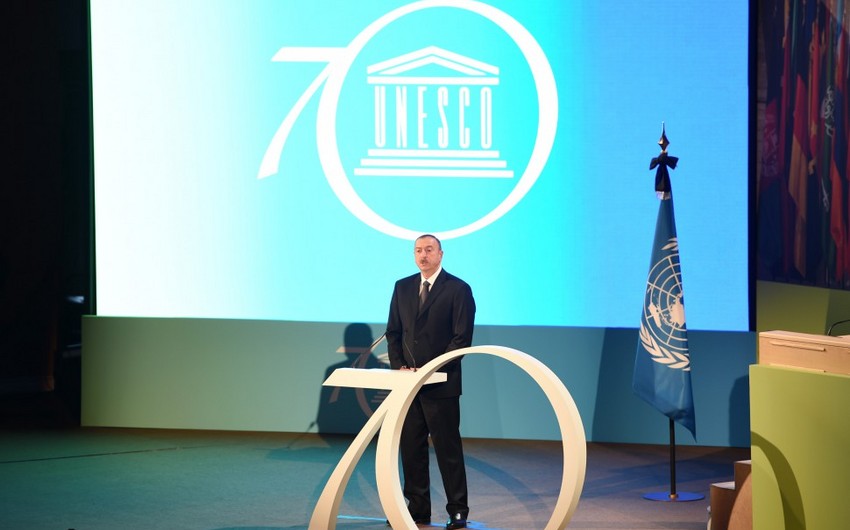 ​İlham Əliyev UNESCO Baş Konfransının 38-ci sessiyasının Liderlər Forumunda iştirak edib