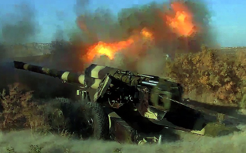 Mortar & artillery units of Azerbaijani army conduct tactical drills