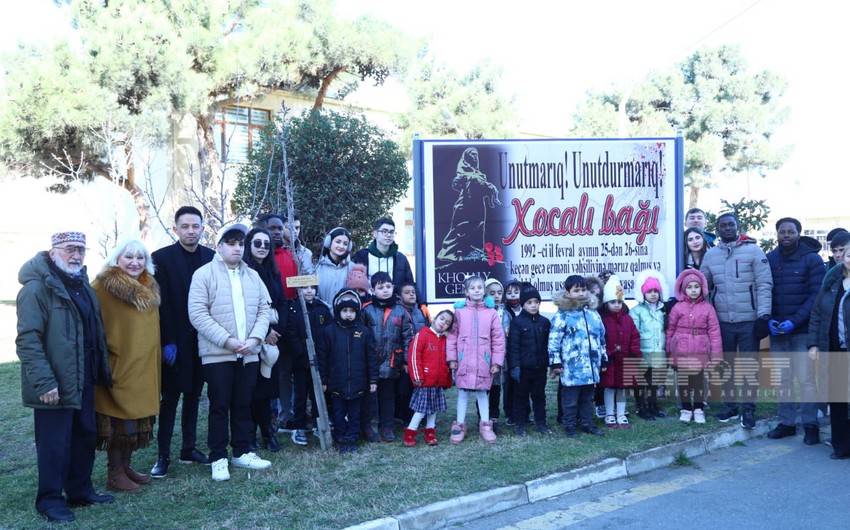 Xocalı soyqırımının qurbanı olan uşaqların xatirəsinə Bakıda 63 ağac əkilib