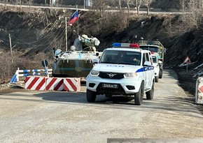 Vehicles of Russian peacekeepers move freely on Khankandi-Lachin road