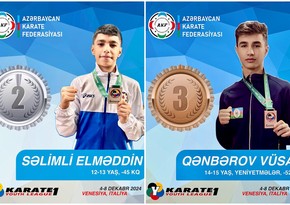 Azerbaijani karate fighters claim two medals in Italy