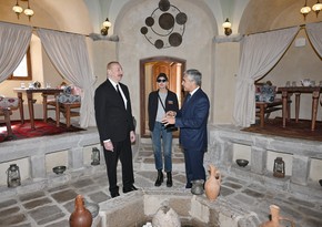 Президент и первая леди приняли участие в открытии бани Ширин су в Шуше