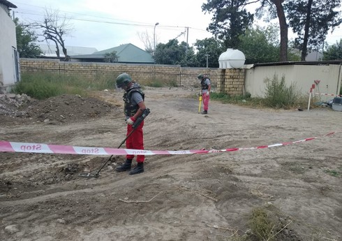 В Гяндже обнаружили ручную гранату и гильзу