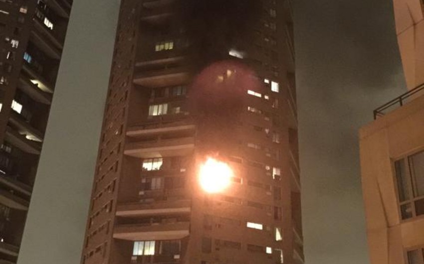 ​Skyscraper burning in New York City