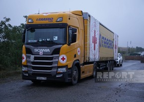 Truck of Russian Red Cross Society arrives in Khankandi 