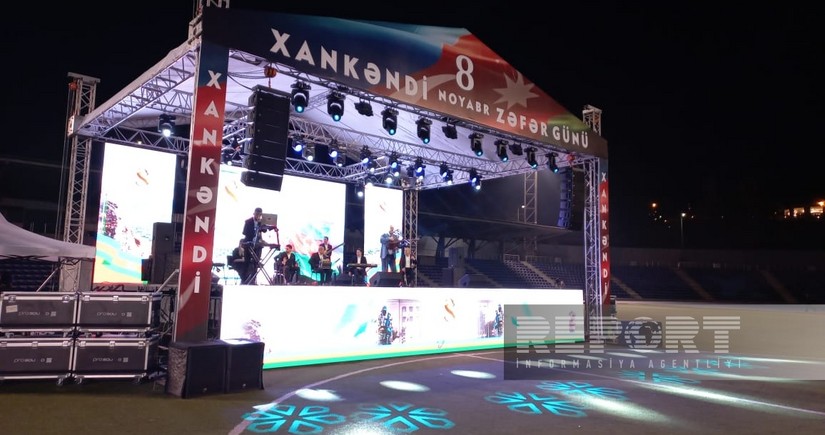 Zəfər Günü münasibətilə Xankəndidə bayram konserti və atəşfəşanlıq olub