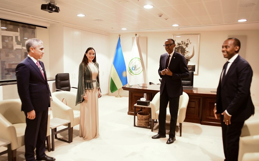 Leyla Aliyeva meets with President of Rwanda