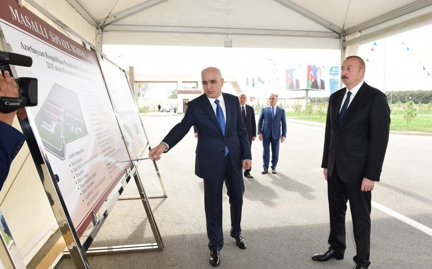 Президент Ильхам Алиев принял участие в открытии Масаллинского промышленного квартала