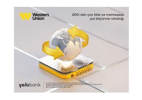 Western Union beynəlxalq pul köçürmələri sistemi indi Yelo Bankda