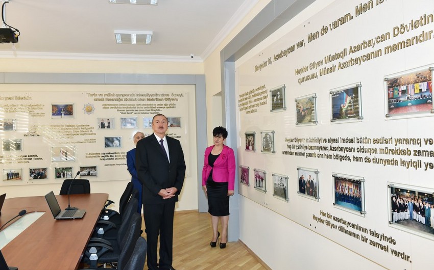 Президент Ильхам Алиев ознакомился с условиями, созданными в средней школе №189-190