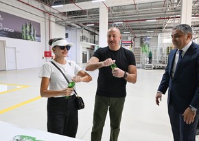 President Ilham Aliyev and First Lady Mehriban Aliyeva attend inauguration of Istisu Mineral Water Plant in Kalbajar