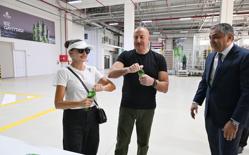 President Ilham Aliyev and First Lady Mehriban Aliyeva attend inauguration of Istisu Mineral Water Plant in Kalbajar