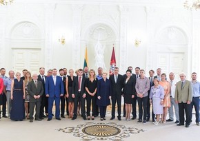 President of Lithuania receives  first European Games medalists