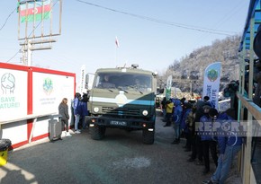 Peacekeepers' supply vehicles pass freely along Shusha-Khankandi road again - VIDEO