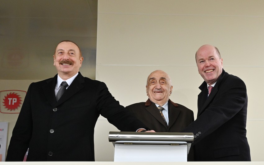 President Ilham Aliyev attends Azeri Central East jacket sail-away ceremony