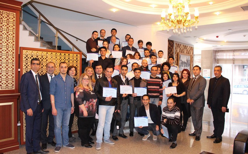 Training participants on tourism management and services were awarded