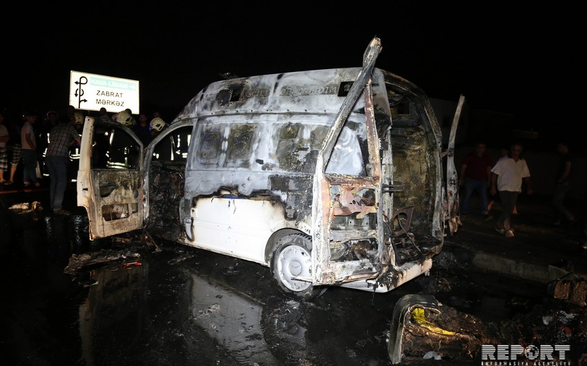 В сгоревшей в Сабунчи машине скорой помощи находился больной - ВИДЕО - ОБНОВЛЕНО