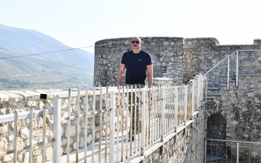 President of Azerbaijan Ilham Aliyev visits Asgaran fortress