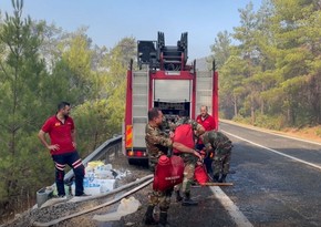Азербайджанские пожарные демонстрируют самоотверженность в тушении лесных пожаров в Турции
