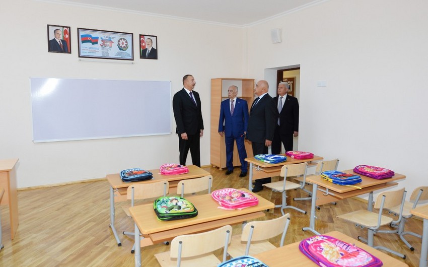 Президент Азербайджана побывал в средней школе №58 Хатаинского района Баку - ОБНОВЛЕНО