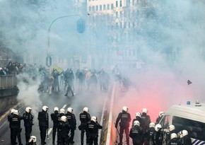 В ходе беспорядков в Брюсселе пострадали не менее 15 человек