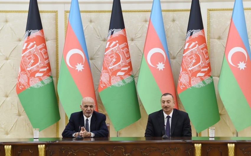 Azerbaijani and Afghan Presidents make press statements