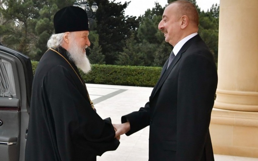 President Ilham Aliyev met with Patriarch Kirill of Moscow and All Russia
