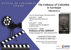 Baku will play host to Columbian film festival