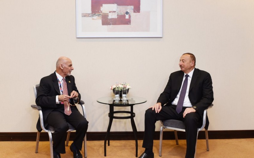 Azerbaijani President Ilham Aliyev met with Afghan President Mohammad Ashraf Ghani