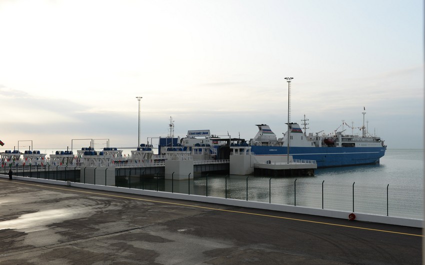 A new wharf is building at International Sea Trade Port, Baku
