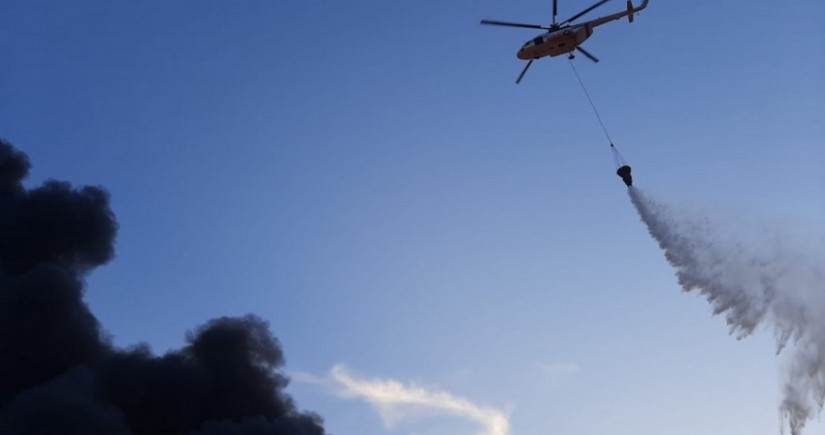 К тушению пожаров в Шабране и Габале привлечены вертолеты