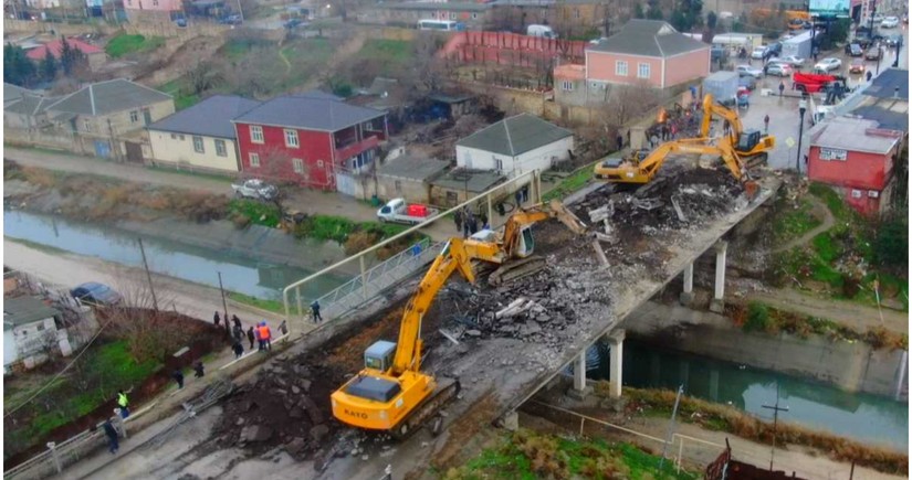 Sumqayıt şəhərini Saray qəsəbəsi ilə birləşdirən körpünün söküntüsünə başlanılıb