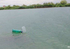 Рыболовная сеть, сброшенная в Куру в Мингячевире, наносит вред природе и спорту - ВИДЕО