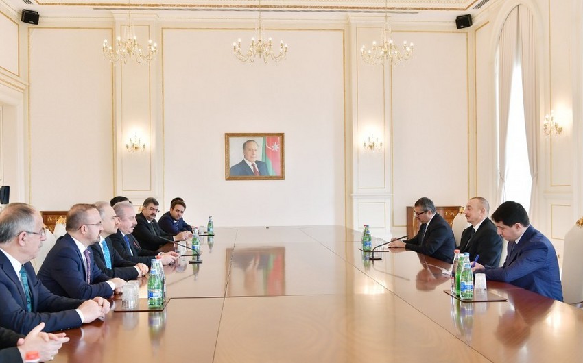 President of Azerbaijan receives delegation led by Speaker of Grand National Assembly of Turkey