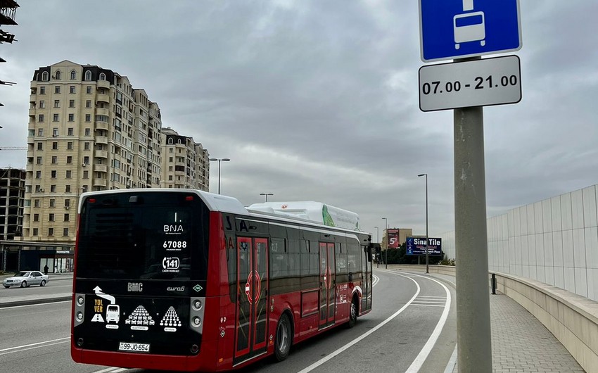 В Баку по маршруту №7А введена в эксплуатацию автобусная полоса
